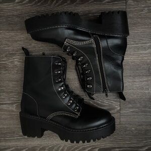 Madden Girl Black Chunky Ankle Boots